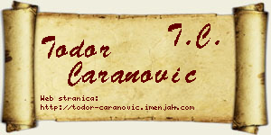 Todor Caranović vizit kartica
